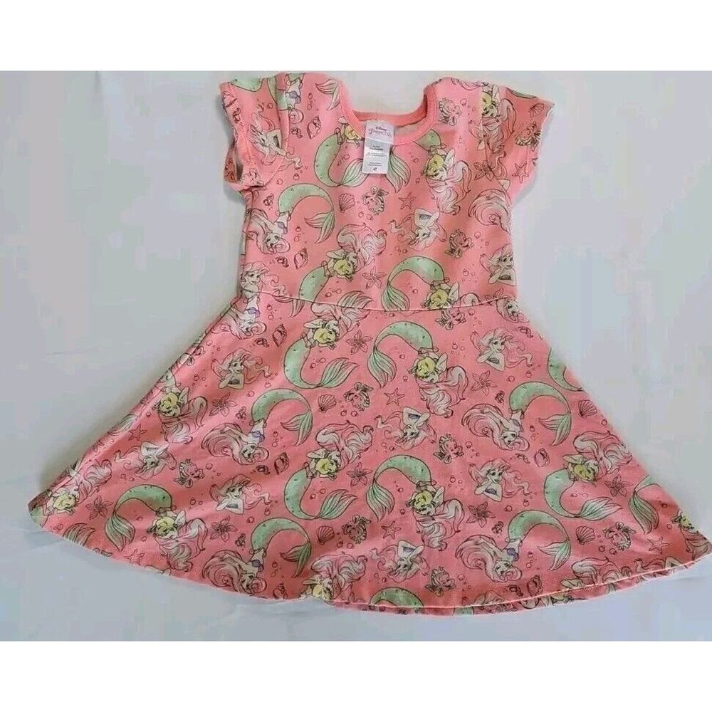 Disney Princess Girl Size 4T Ariel Coral Pink Dress